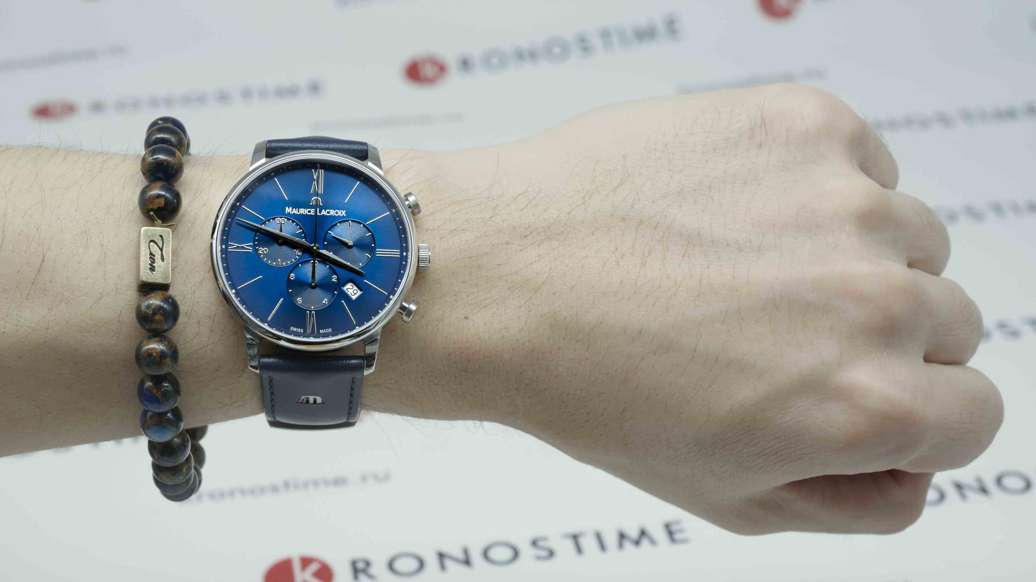 Maurice Lacroix Maurice Lacroix Eliros Chronograph EL1098-SS001-410-1  - задняя крышка сталь металл корпуса, швейцария часы